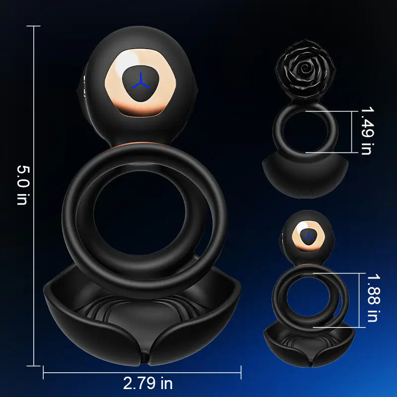 PR5: Vibrierender Hoden-, Damm- und Klitoris-Stimulator – 3-in-1-Penisring