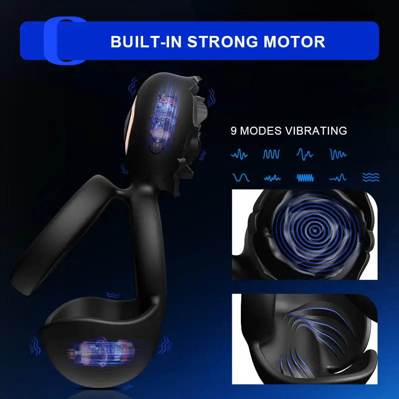 PR5: Vibrierender Hoden-, Damm- und Klitoris-Stimulator – 3-in-1-Penisring