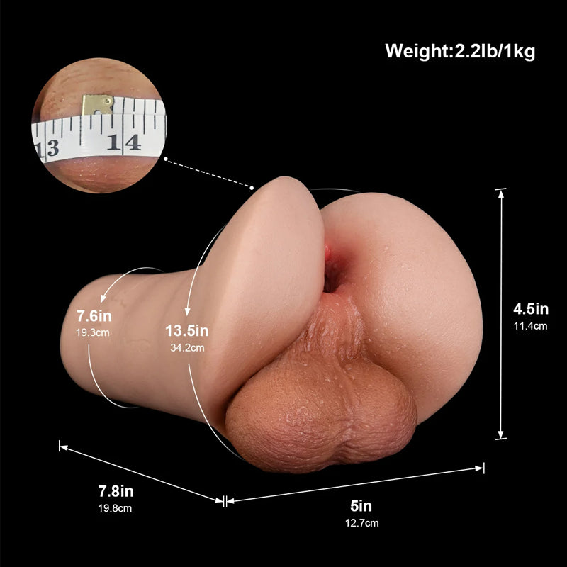 Produkttitel: Rebecca: Masturbator für Männer mit Silikon-Analkanal & Hodensack