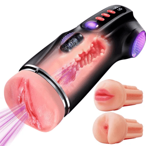 XV11: APP Steuerung Masturbatoren mit 3 Liner Abnehmbare, 9 Vibration und Saugenmodi