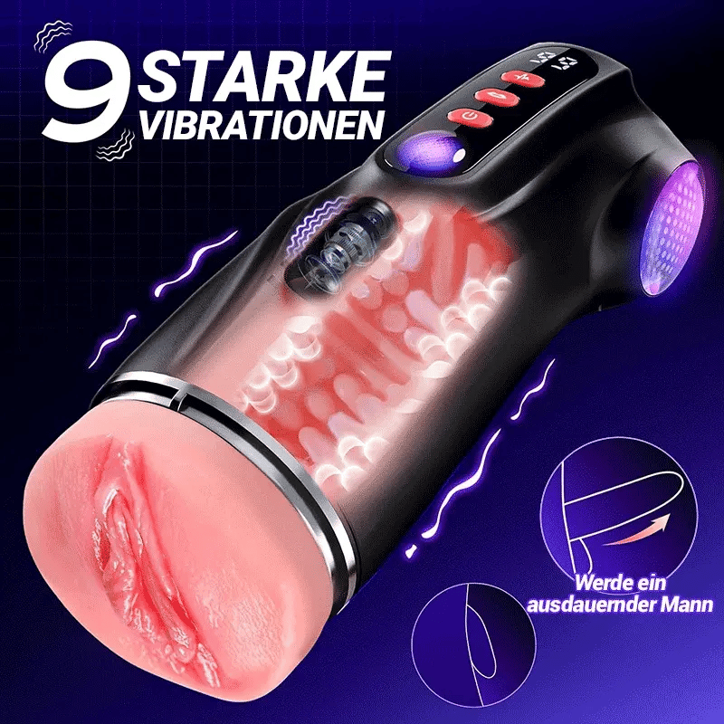 XV11: APP Steuerung Masturbatoren mit 3 Liner Abnehmbare, 9 Vibration und Saugenmodi