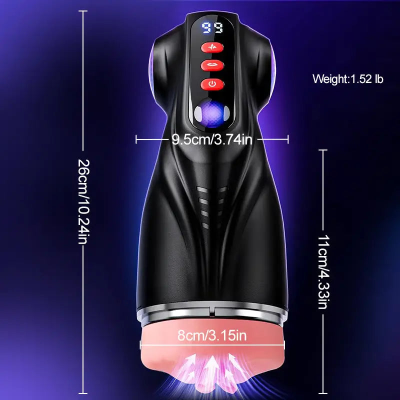 XV11: APP Steuerung Masturbatoren mit 3 Liner Abnehmbare, 9 Vibration und Saugenmodi