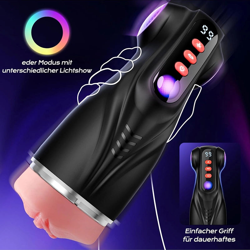 XV11: APP Steuerung Masturbatoren mit 3 Liner Abnehmbare, 9 Vibration und Saugenmodi