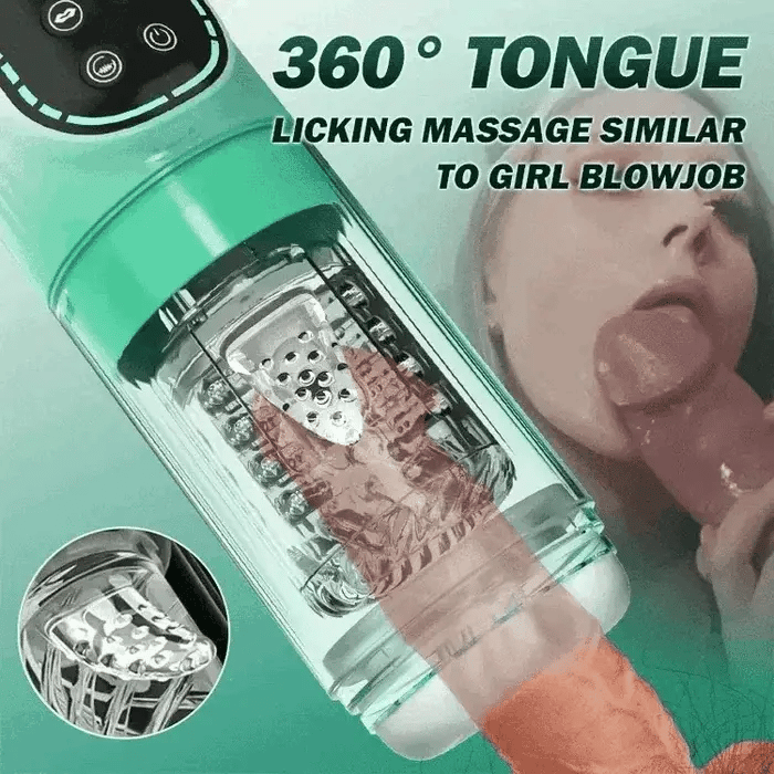 XR4: Wasserdichter Blowjob Masturbator mit rotierender, saugender und teleskopierender Funktion