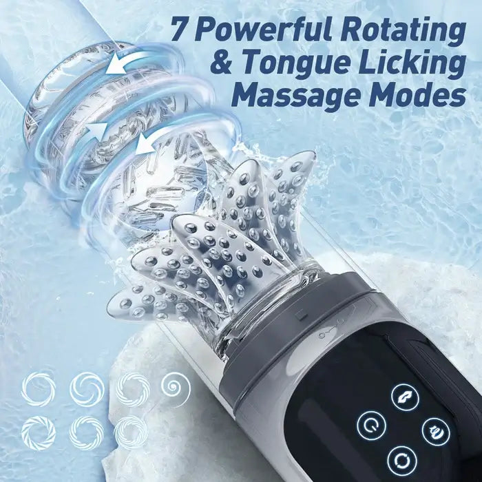 XR3 Plus: 2-in-1 voll wasserdichter Blowjob-Stimulator mit Wasser-Vakuumpumpe