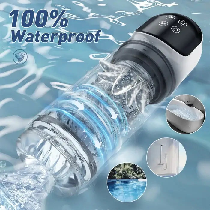 XR3 Plus: 2-in-1 voll wasserdichter Blowjob-Stimulator mit Wasser-Vakuumpumpe