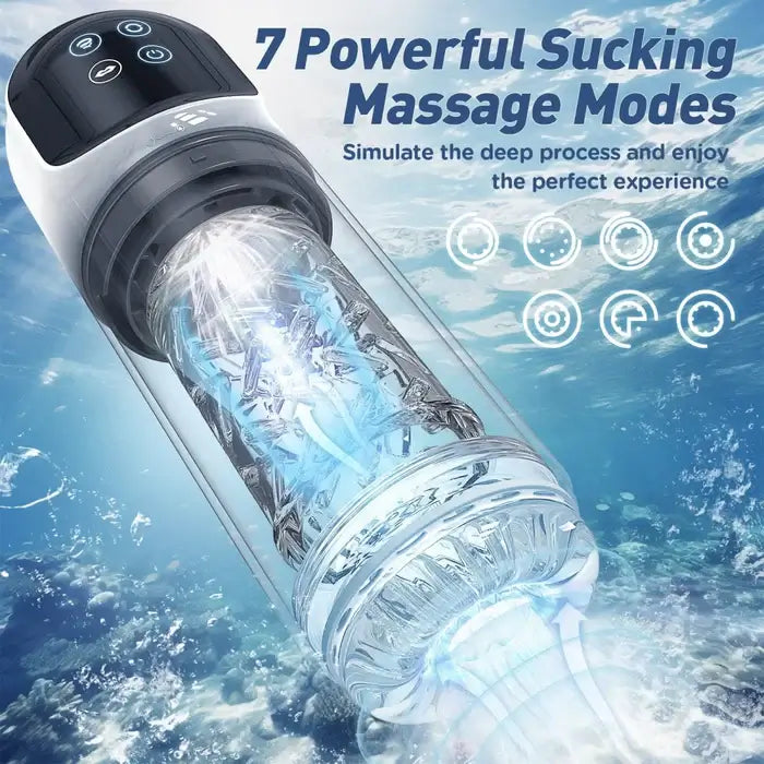 XR3 Plus: 2-in-1 voll wasserdichter Blowjob-Stimulator mit Wasser-Vakuumpumpe