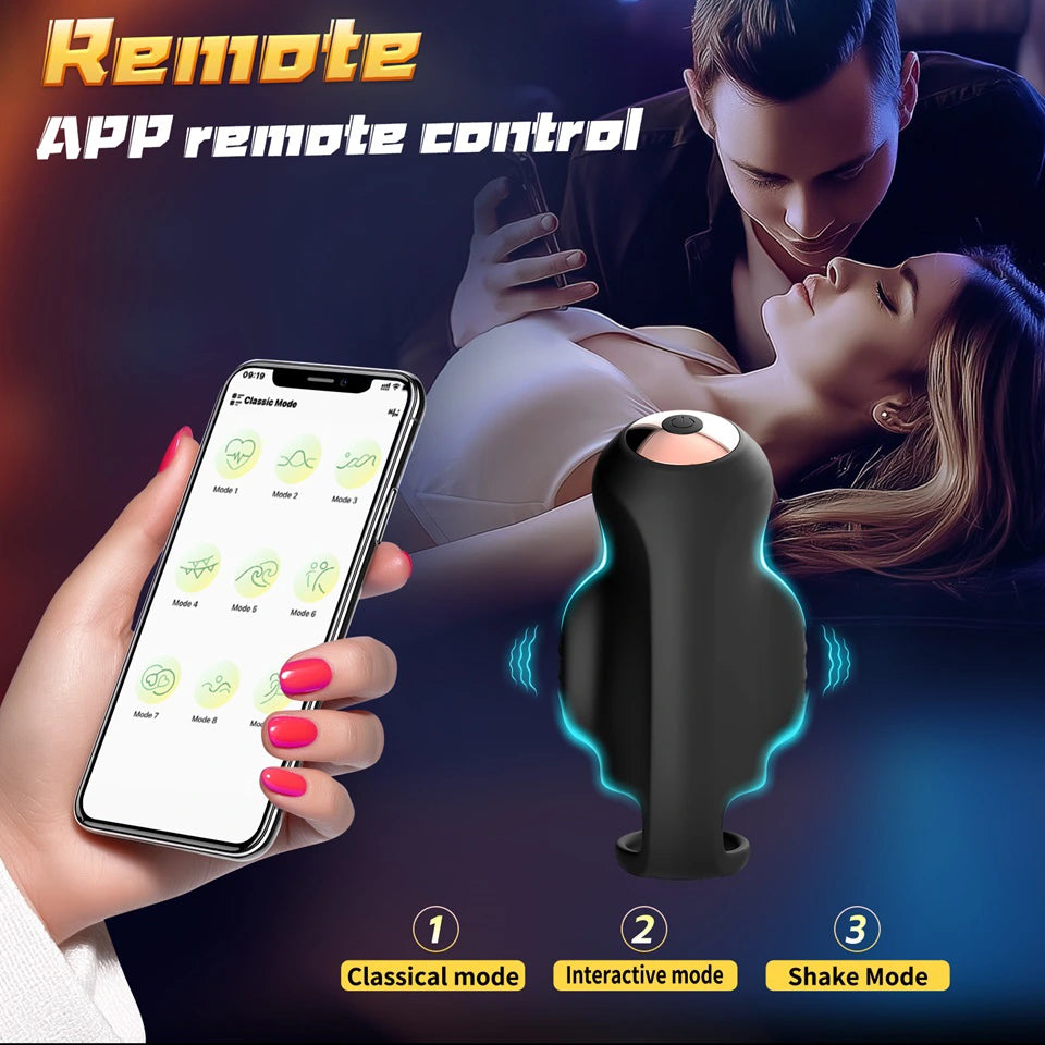 XG4: App‑gesteuerter Eicheltrainer mit Penisring – Dual-Motor & 9 Vibrationsmodi