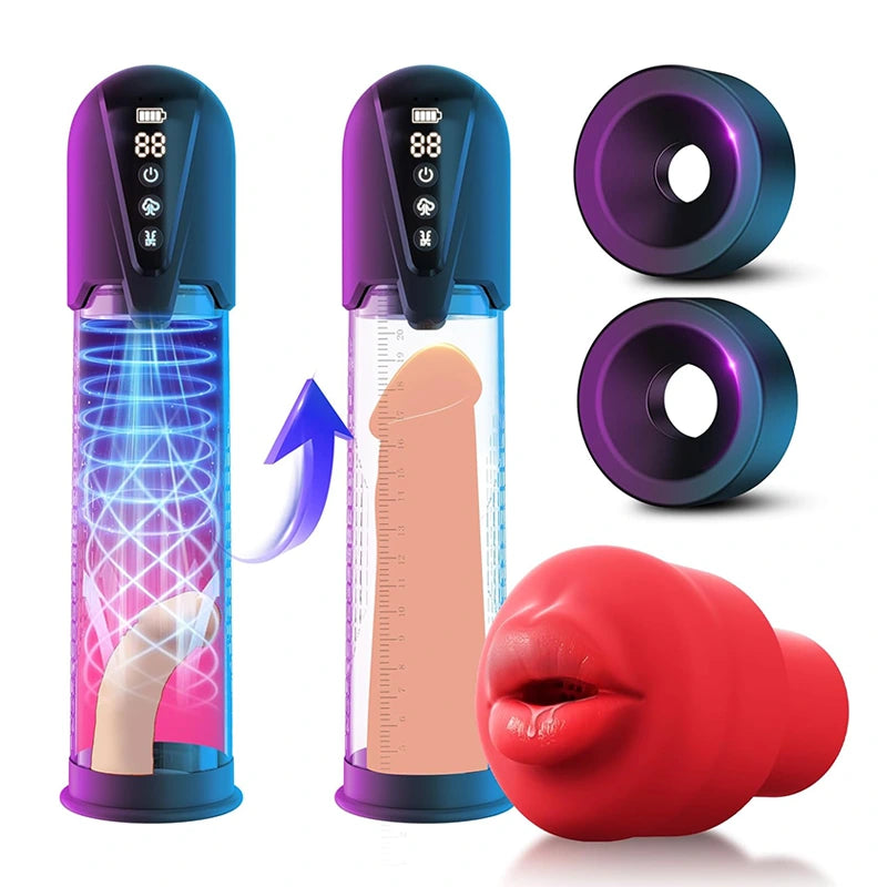 XP9: Elektrische Saug-Penispumpe mit Blowjob-Funktion