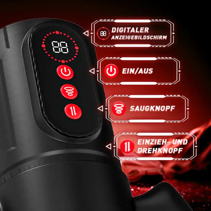 XS5: Griff Elektrischer Masturbator mit 9 Teleskopfunktion & Rotierend & Saugmodi