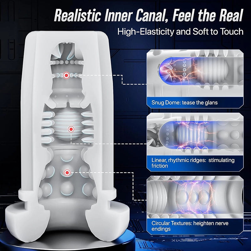 XT4: Hands-Free Masturbator mit 7 Stoß-, Saug- und Vibrationsmodi