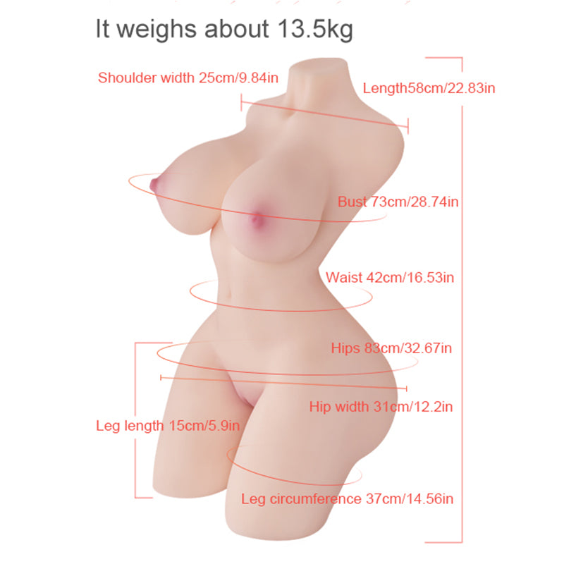 Zenobia: 13,5kg Lebensgröße Sex Torso