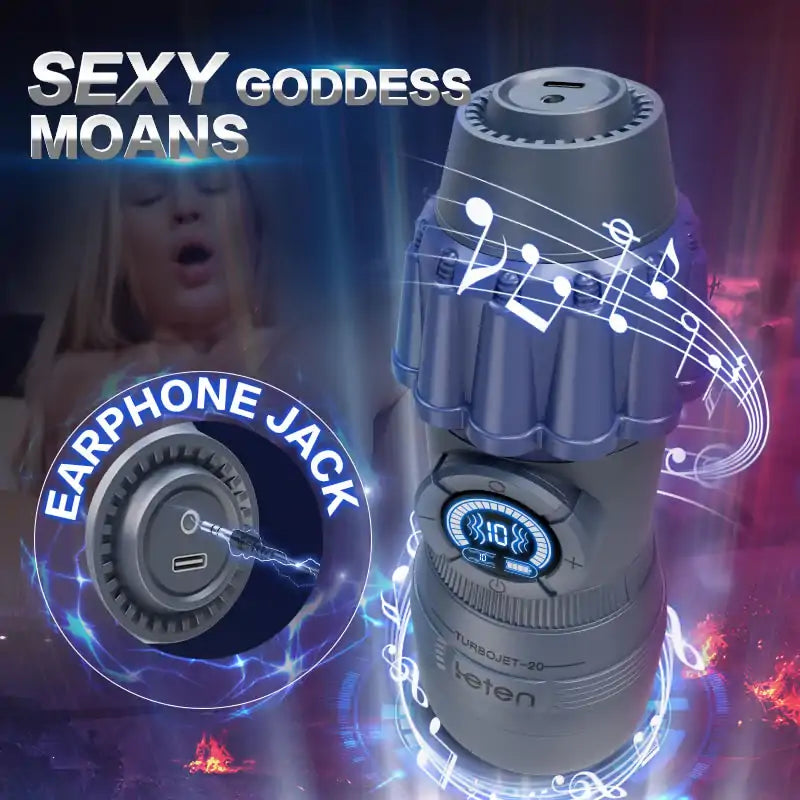 Leten Turbojet-20: Deep Throat Absaugung & starke Vibration Masturbator
