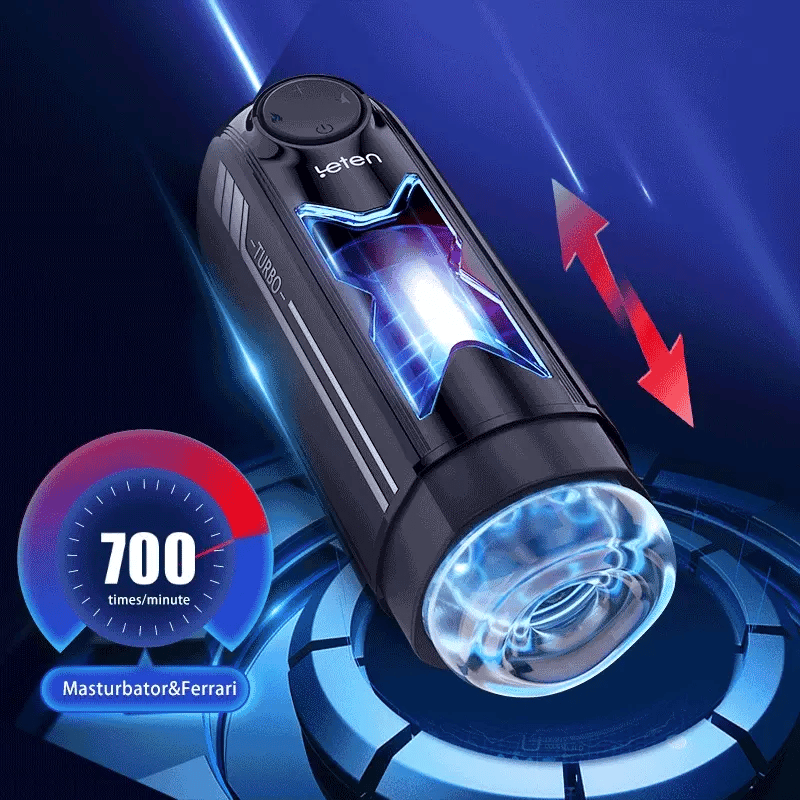 Leten X-Turbo Pro: 700 Kolben/Min Automatische Teleskop-Heizung Masturbator