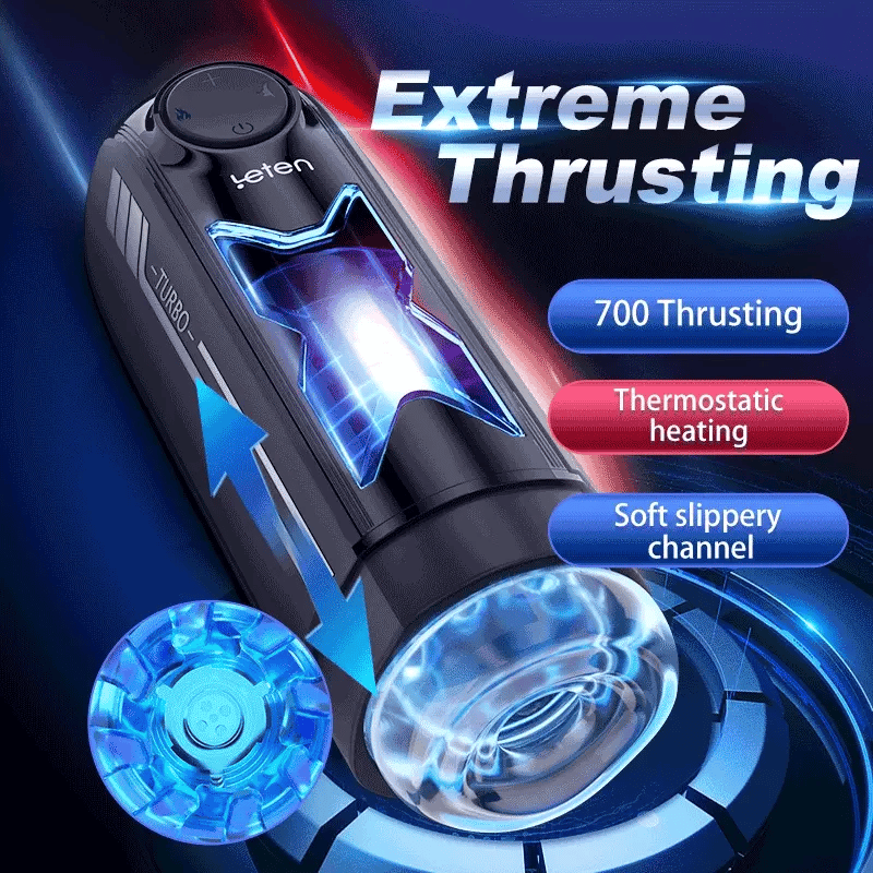 Leten X-Turbo Pro: 700 Kolben/Min Automatische Teleskop-Heizung Masturbator