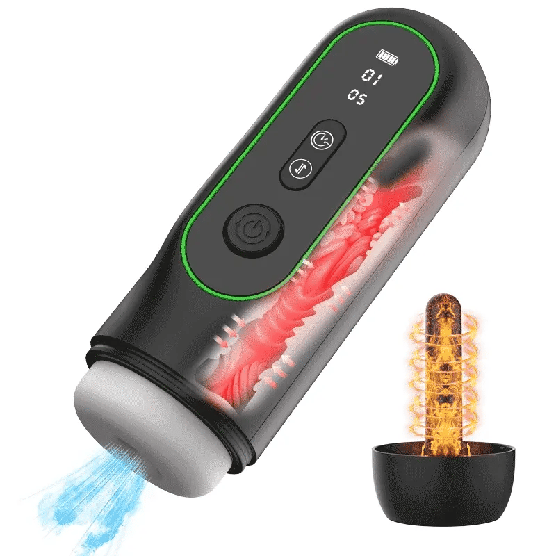 XS14: Masturbator mit Saugfunktion sowie Stoß-, Vibration-, Heiz- und Sprachfunktion