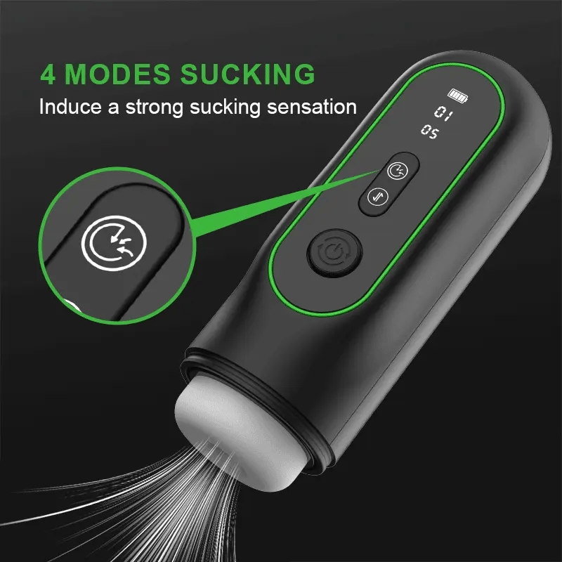 XS14: Masturbator mit Saugfunktion sowie Stoß-, Vibration-, Heiz- und Sprachfunktion