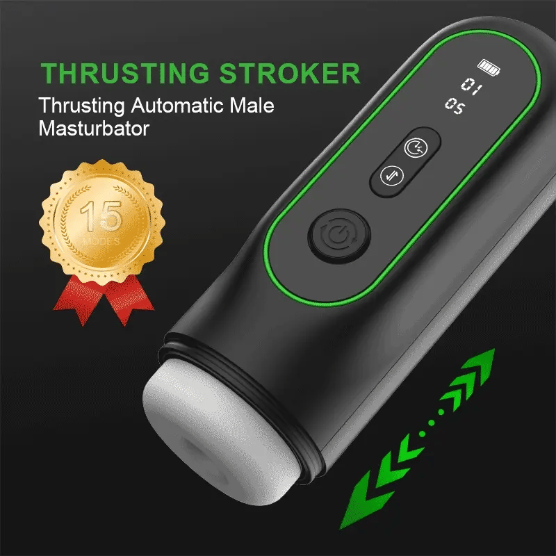 XS14: Masturbator mit Saugfunktion sowie Stoß-, Vibration-, Heiz- und Sprachfunktion