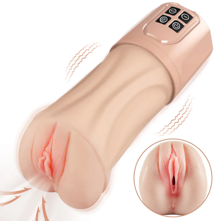 XV7: Realistische Vibrator Muschi mit 5 Saugen 7 Vibration