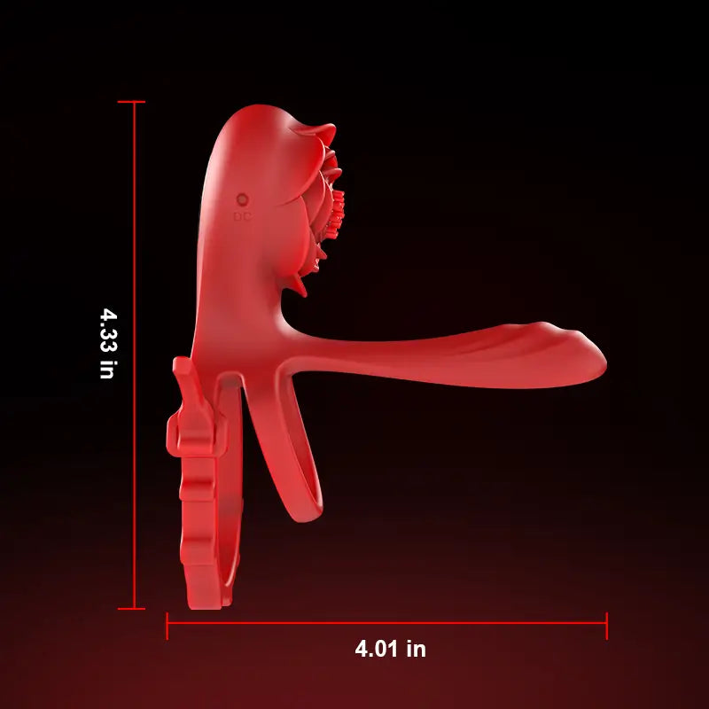 PR8: Rosen-Penisring mit zwei Motoren & 10 Vibrationsmodi für Paare