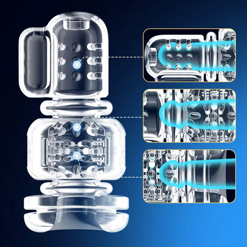 XT2 : Masturbateur masculin mains libres avec cordon, 9 modes de poussée et de vibration