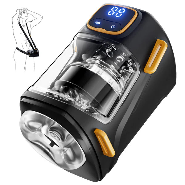 XT2 : Masturbateur masculin mains libres avec cordon, 9 modes de poussée et de vibration