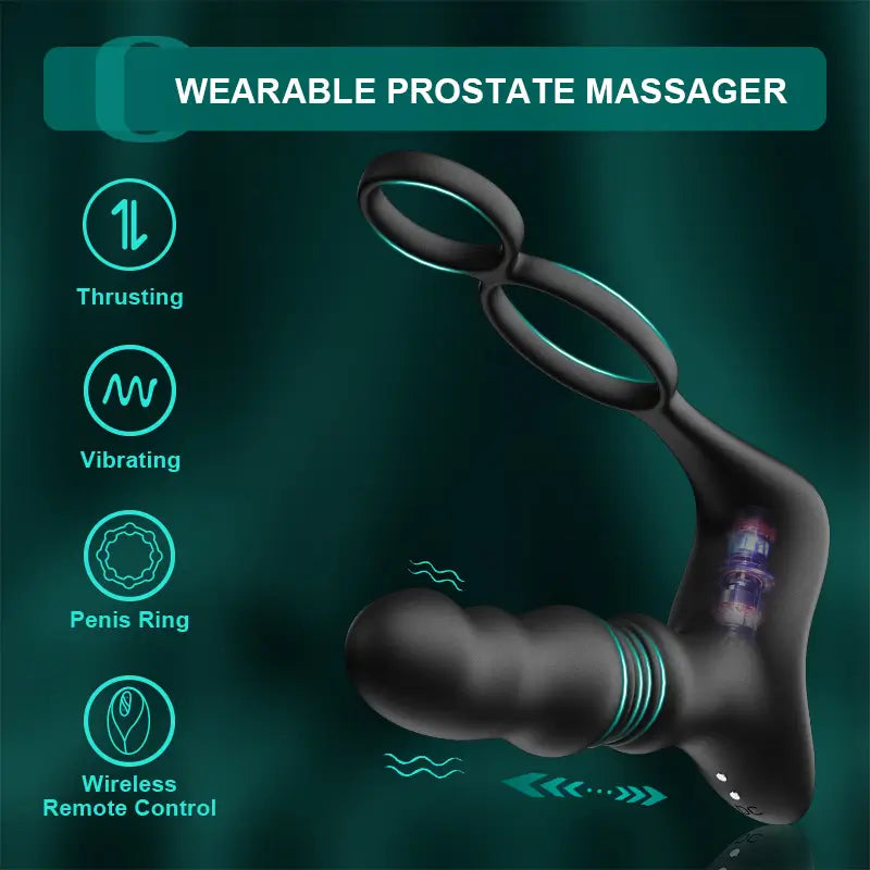 PM9: Tragbarer Prostata-Massager mit Fernsteuerung und 9 Stoß- & Vibrationsmodi