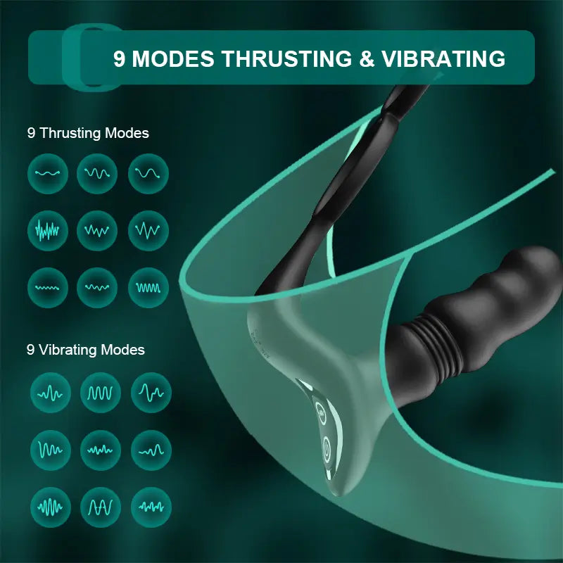 PM9: Tragbarer Prostata-Massager mit Fernsteuerung und 9 Stoß- & Vibrationsmodi