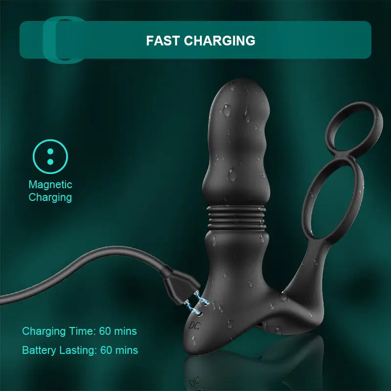 PM9: Tragbarer Prostata-Massager mit Fernsteuerung und 9 Stoß- & Vibrationsmodi