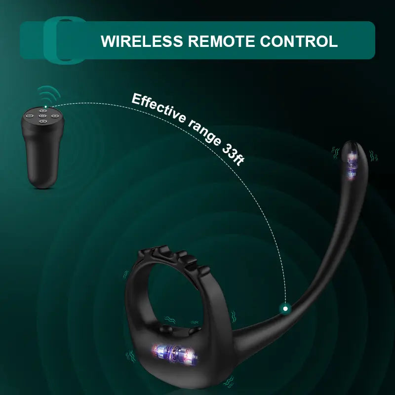 PR4: Verstellbarer vibrierender Penisring mit 10 Vibrationsmodi & Prostatastimulator