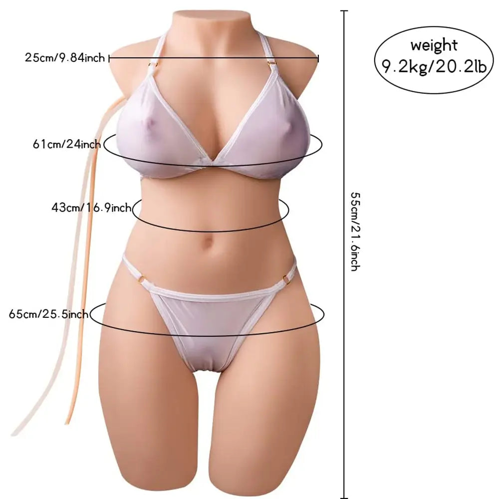 Alethea: 10,5kg Realistischer, vibrierender und saugender Sex-Torso