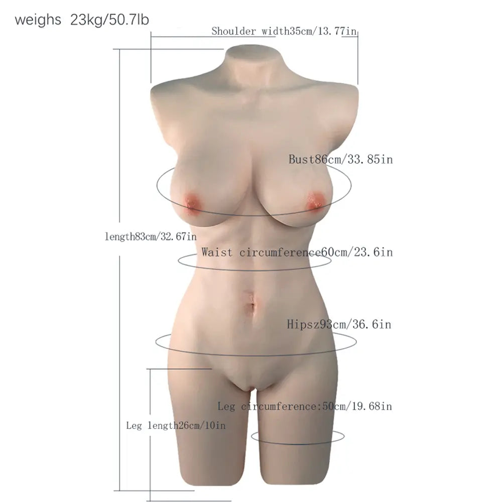 Blanche: 26kg Lebensgroße Vollsilikon Sexpuppen Weiblicher Torso