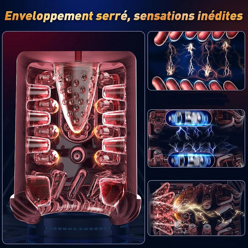 XR4 Pro: Waserdicht Blowjob Masturbator mit APP Steuerung, Stoßen, Rotieren, Saugen und Vibrieren