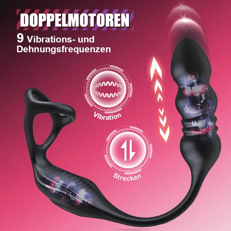 PM6: Wearable 9 Vibrations- und Pulsations Prostata-Massagegerät mit Ring