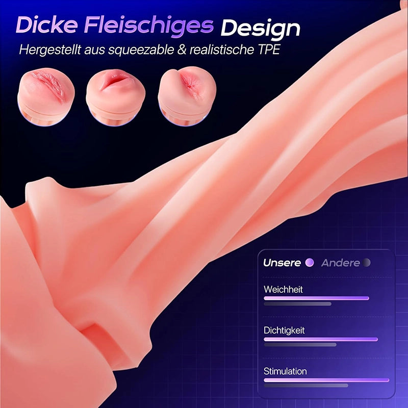 XV11: APP Steuerung Masturbatoren mit 3 Liner Abnehmbare, 9 Vibration und Saugenmodi