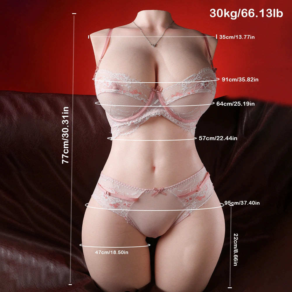 Freda: 30kg Silikon Sex Torso mit Extrem Weich und Realistisch Gel Brüste und Po