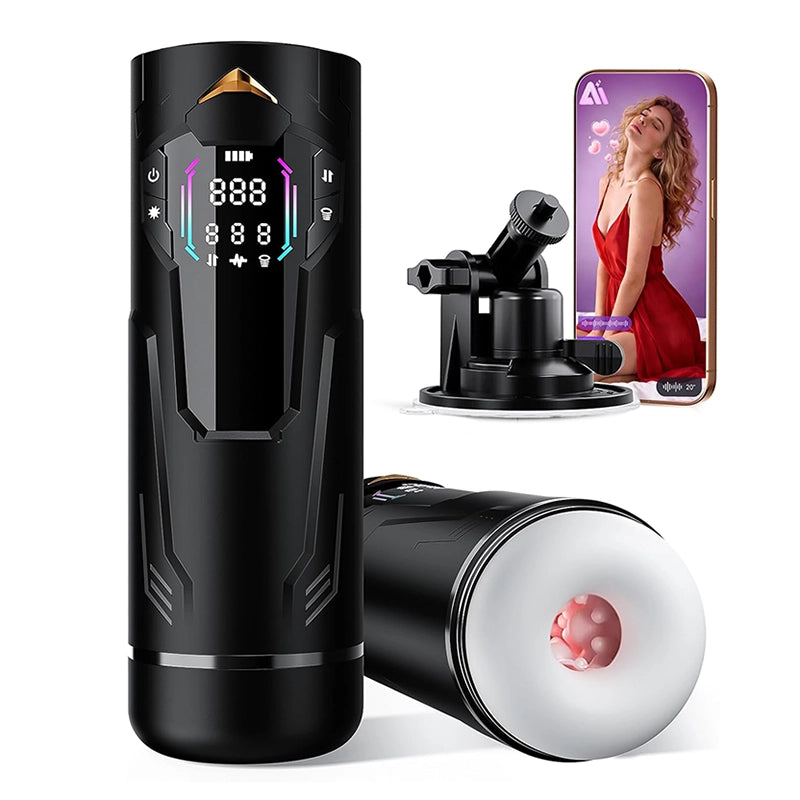 XT4: Hands-Free Masturbator mit 7 Stoß-, Saug- und Vibrationsmodi