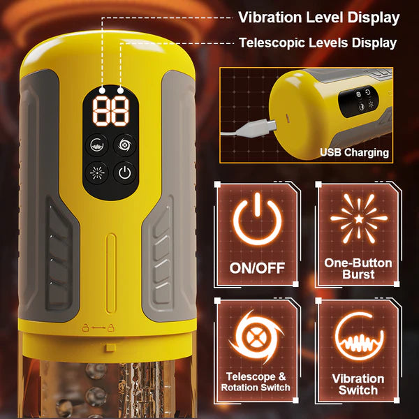 XR15: Leckender Massage-Stroker mit Stoß-, Rotations- & Vibrationsmodus und One-Key-Burst