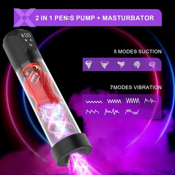 XP4 Plus: Penispumpe mit 7 Vibrations- und 5 Saugmodi