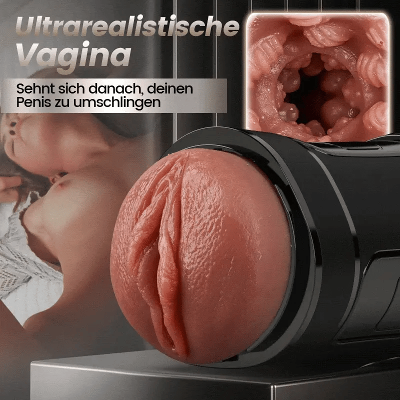 XV8: Realistische Elektrische Vagina mit 10 Vibrationen, 5 Saugmodi