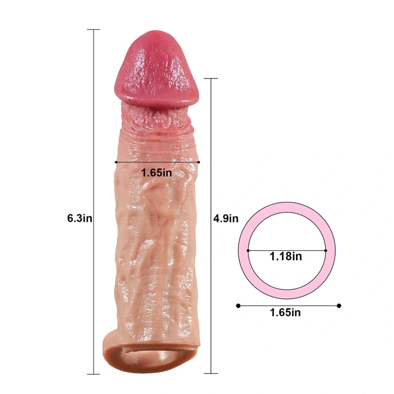 Realistische Silikon-Penishülle mit Ballschlaufe, 16 cm Länge