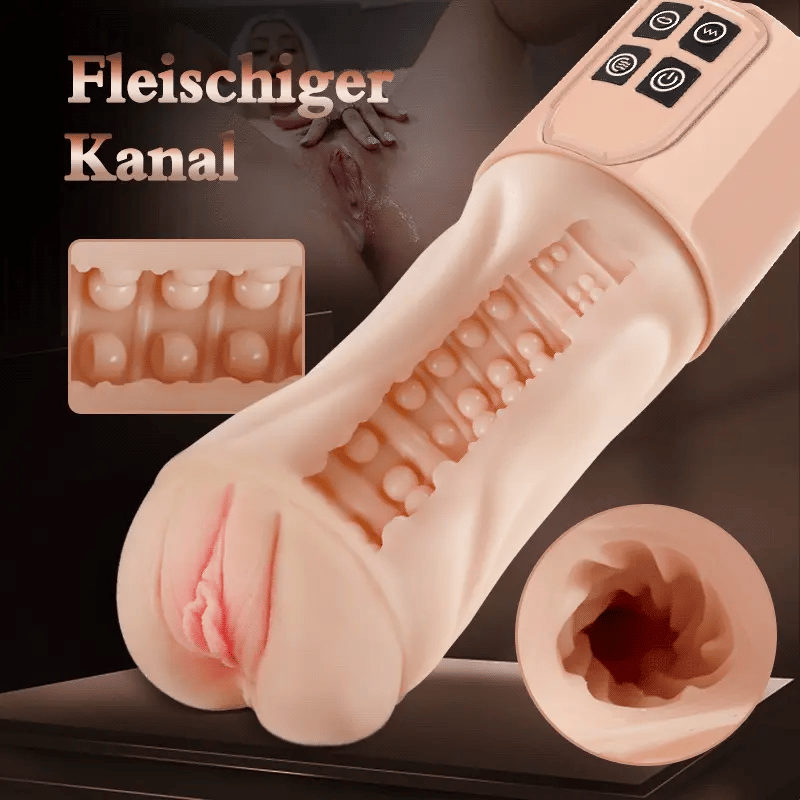 XV7: Realistische Vibrator Muschi mit 5 Saugen 7 Vibration
