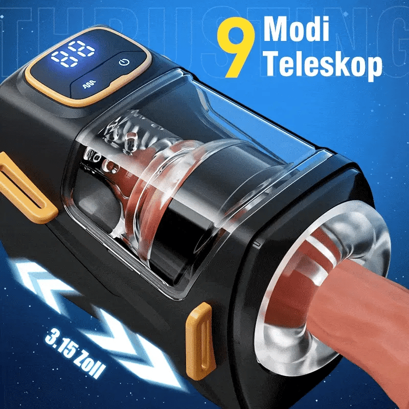 XT2 : Masturbateur masculin mains libres avec cordon, 9 modes de poussée et de vibration 