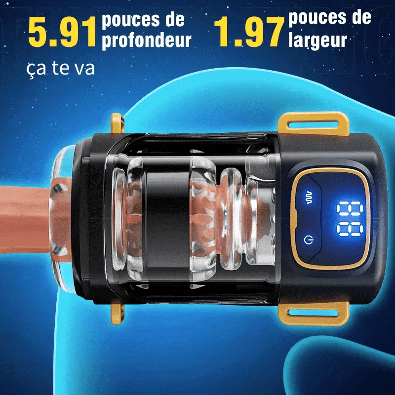 XT2 : Masturbateur masculin mains libres avec cordon, 9 modes de poussée et de vibration 