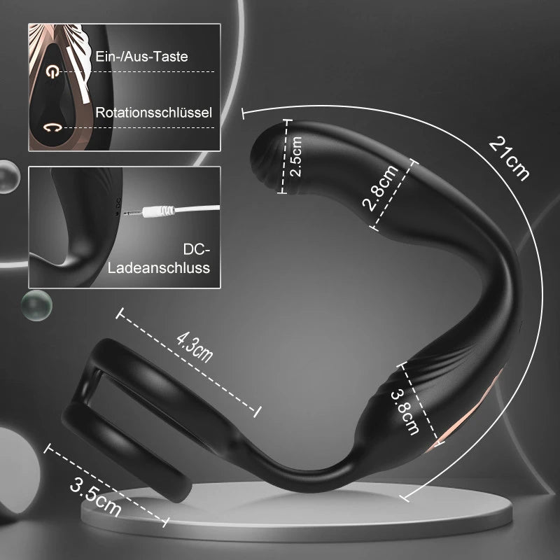 PM10: Prostata Stimulator Anuserweiterung mit 10-Frequenz-Vibration und Rotation